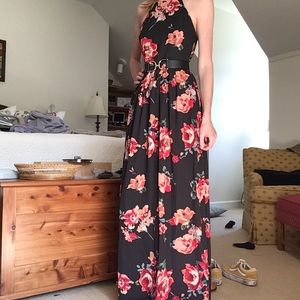 Dress Up Boutique red and black floral maxi dress
